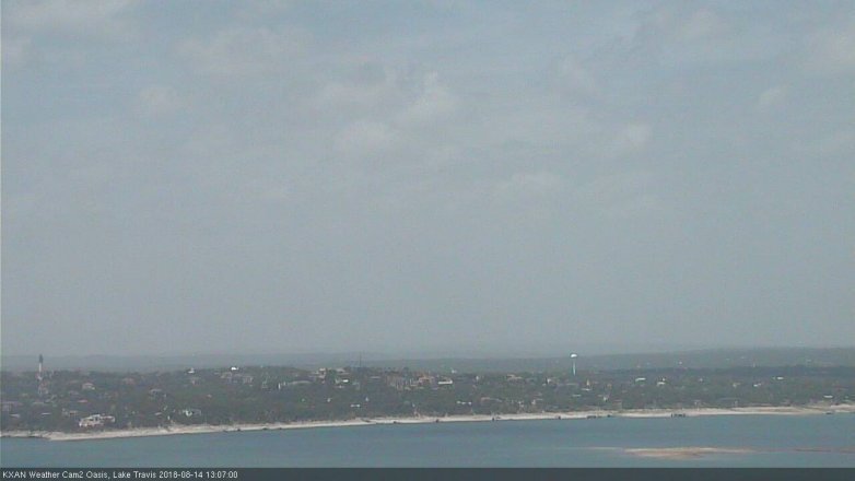 Lake Travis webcam, August 14, 2018 12:10 PM CT