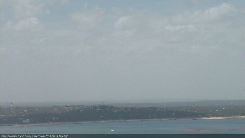 Lake Travis webcam, August 14, 2018 12:50 PM CT
