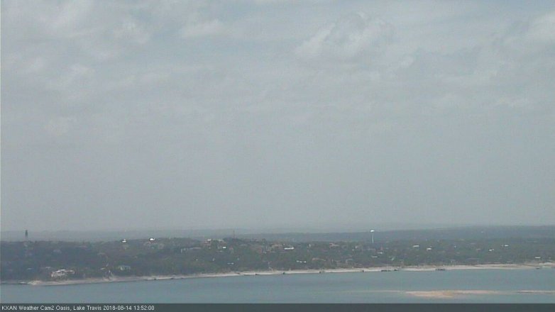 Lake Travis webcam, August 14, 2018 12:55 PM CT