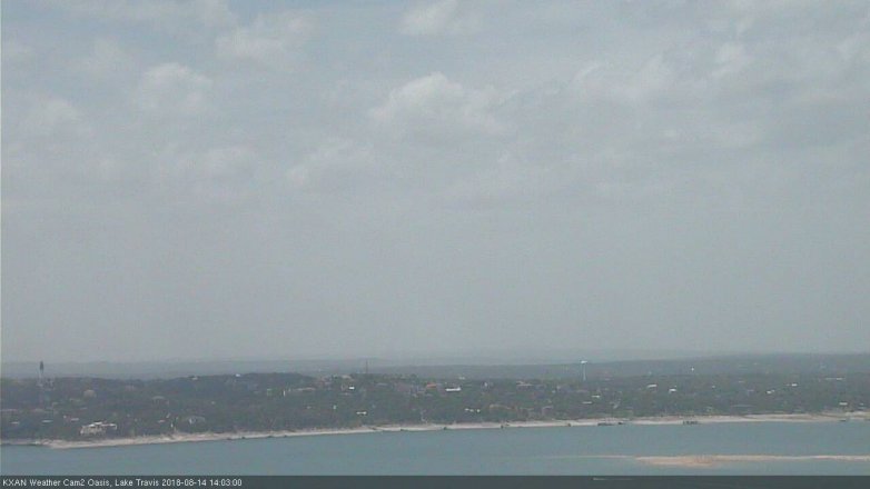 Lake Travis webcam, August 14, 2018 1:05 PM CT