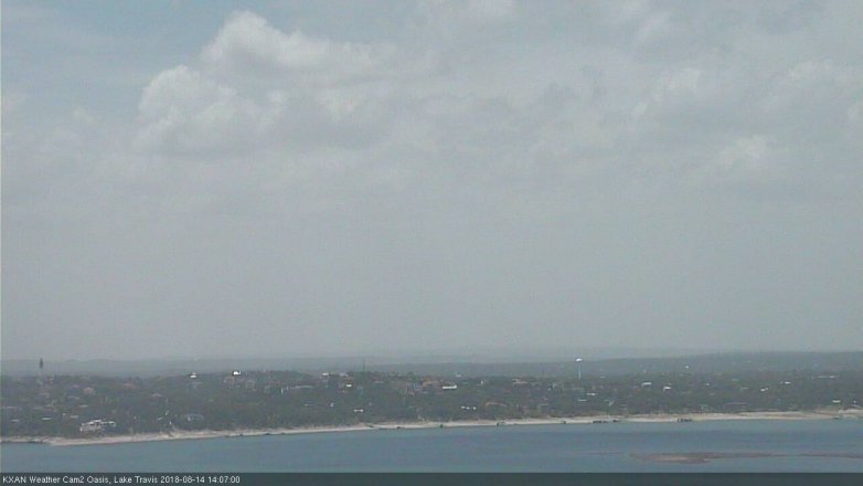 Lake Travis webcam, August 14, 2018 1:10 PM CT
