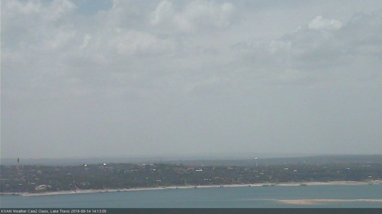 Lake Travis webcam, August 14, 2018 1:15 PM CT