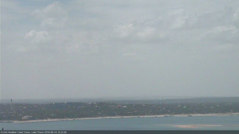 Lake Travis webcam, August 14, 2018 1:25 PM CT