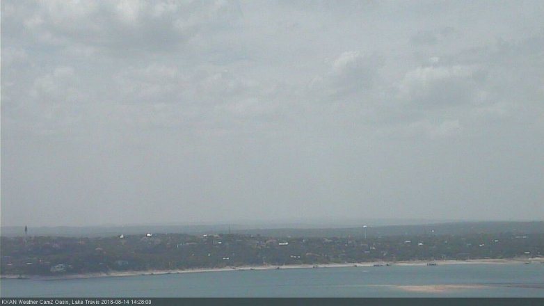 Lake Travis webcam, August 14, 2018 1:30 PM CT