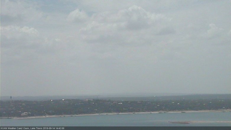 Lake Travis webcam, August 14, 2018 1:45 PM CT