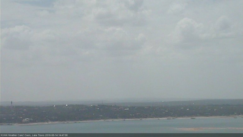 Lake Travis webcam, August 14, 2018 1:50 PM CT