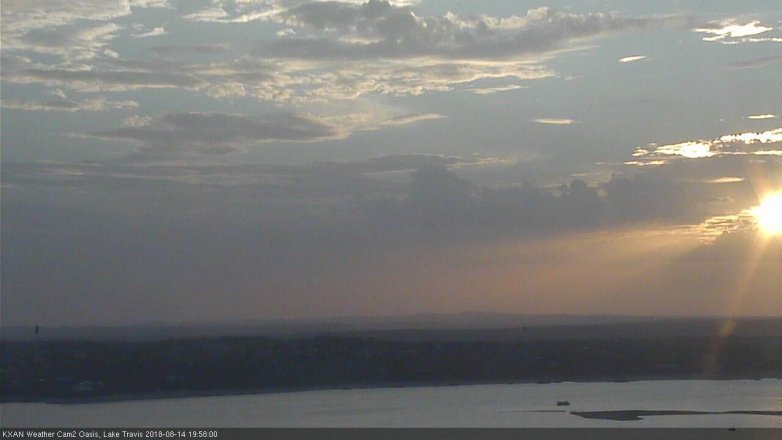 Lake Travis webcam, August 14, 2018 7:00 PM CT