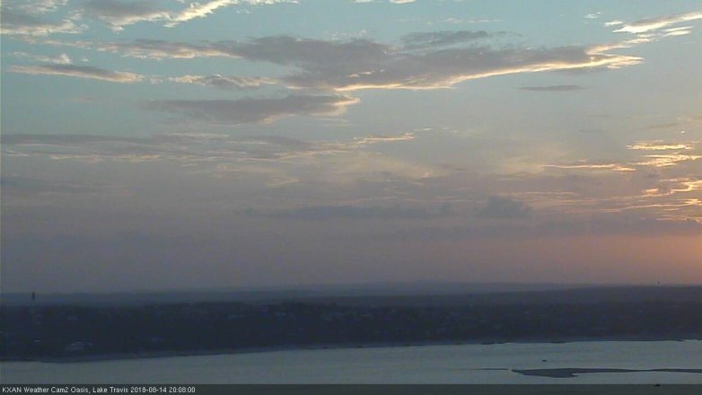 Lake Travis webcam, August 14, 2018 7:10 PM CT