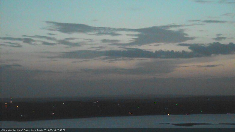 Lake Travis webcam, August 14, 2018 7:45 PM CT