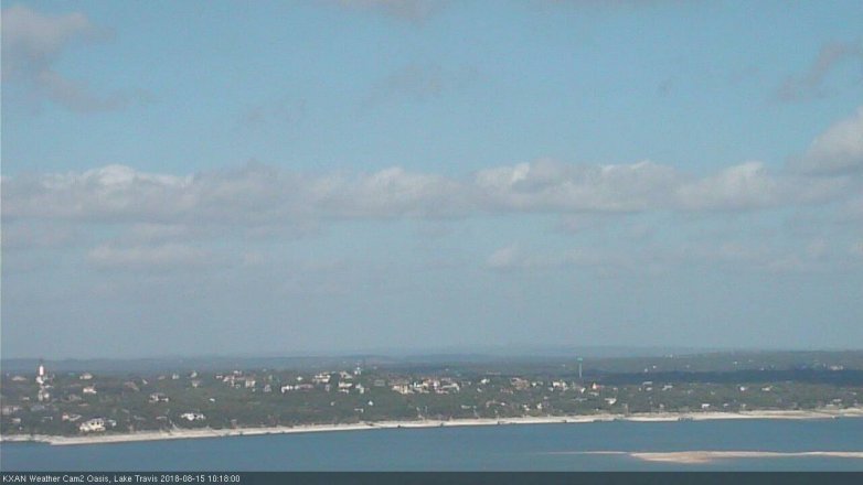 Lake Travis webcam, August 15, 2018 9:20 AM CT