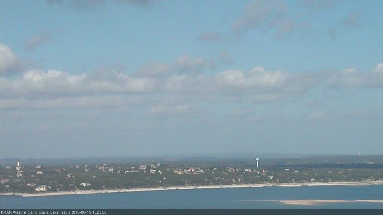 Lake Travis webcam, August 15, 2018 9:25 AM CT