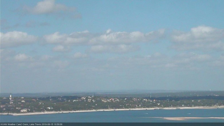 Lake Travis webcam, August 15, 2018 10:00 AM CT