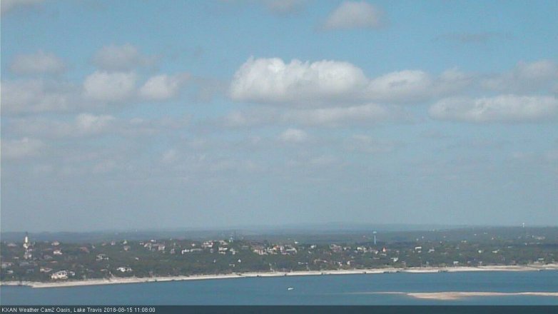 Lake Travis webcam, August 15, 2018 10:10 AM CT