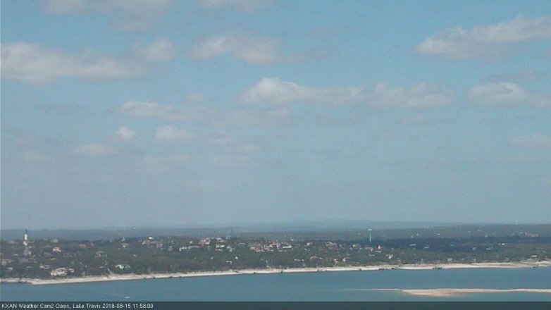 Lake Travis webcam, August 15, 2018 11:00 AM CT