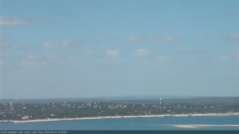 Lake Travis webcam, August 15, 2018 11:20 AM CT