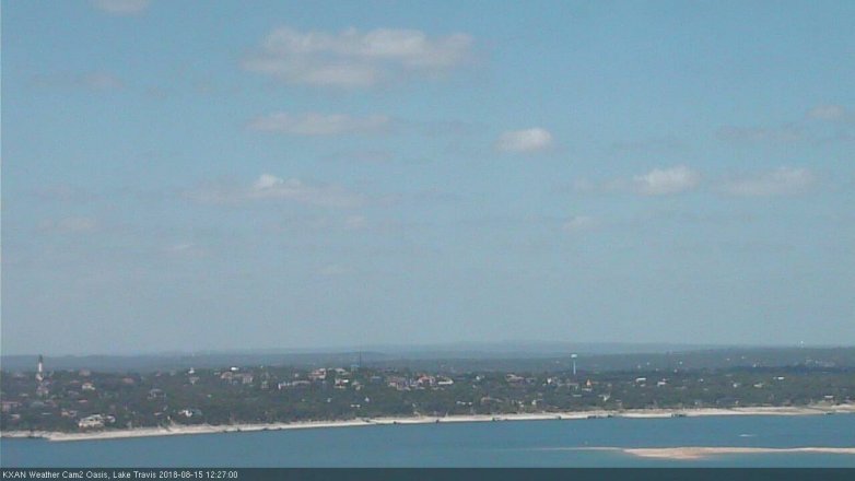 Lake Travis webcam, August 15, 2018 11:30 AM CT