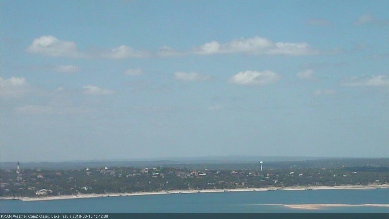 Lake Travis webcam, August 15, 2018 11:45 AM CT