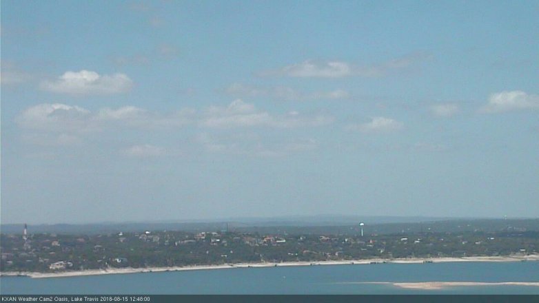 Lake Travis webcam, August 15, 2018 11:50 AM CT