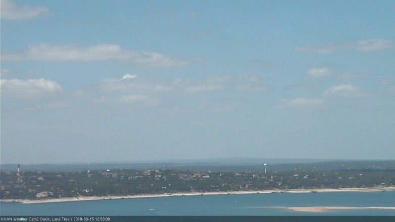 Lake Travis webcam, August 15, 2018 11:55 AM CT