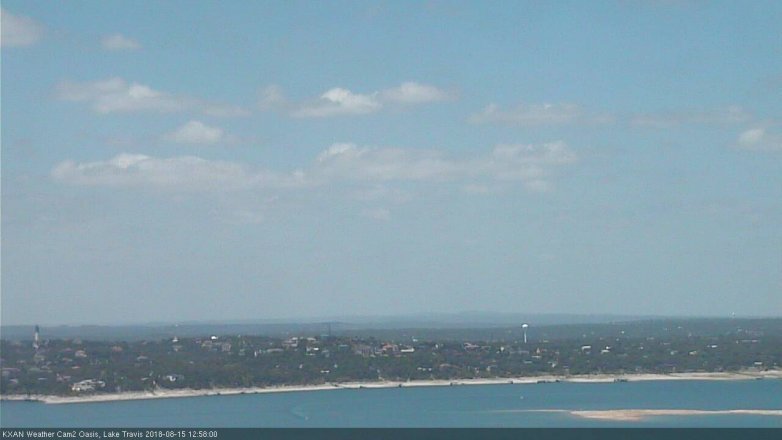 Lake Travis webcam, August 15, 2018 12:00 PM CT