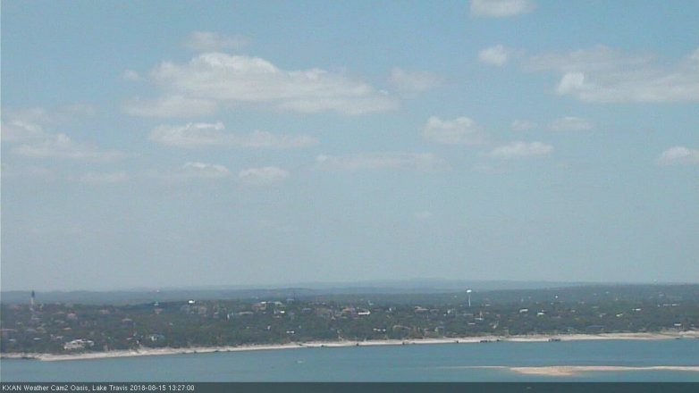 Lake Travis webcam, August 15, 2018 12:30 PM CT