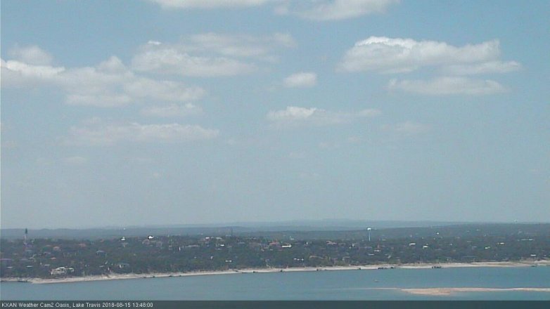 Lake Travis webcam, August 15, 2018 12:50 PM CT
