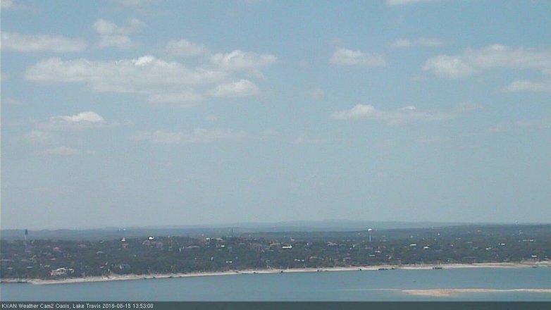 Lake Travis webcam, August 15, 2018 12:55 PM CT