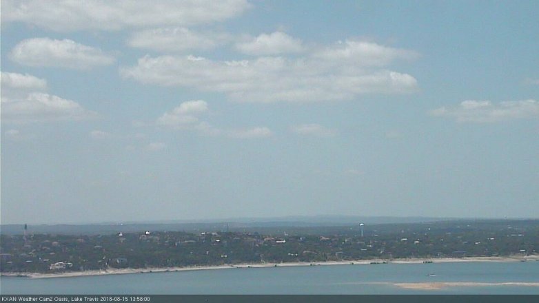Lake Travis webcam, August 15, 2018 1:00 PM CT