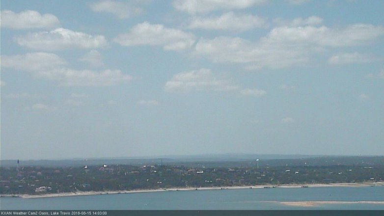 Lake Travis webcam, August 15, 2018 1:05 PM CT