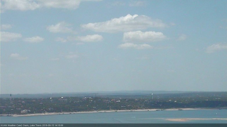 Lake Travis webcam, August 15, 2018 1:20 PM CT