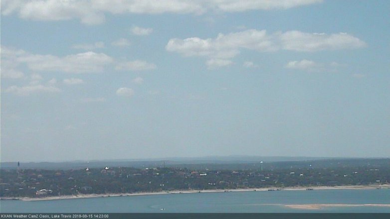 Lake Travis webcam, August 15, 2018 1:25 PM CT