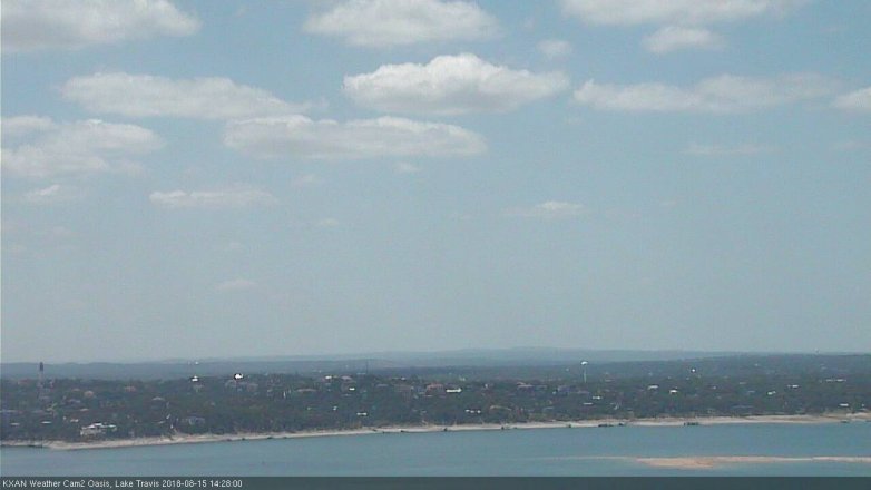 Lake Travis webcam, August 15, 2018 1:30 PM CT