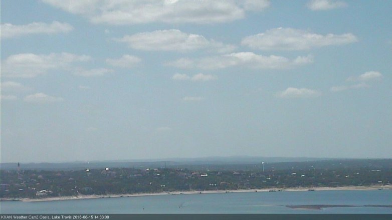 Lake Travis webcam, August 15, 2018 1:35 PM CT