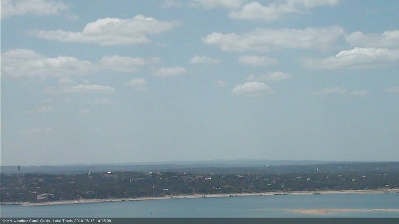 Lake Travis webcam, August 15, 2018 1:40 PM CT