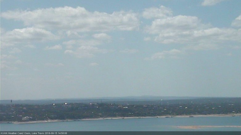 Lake Travis webcam, August 15, 2018 2:00 PM CT