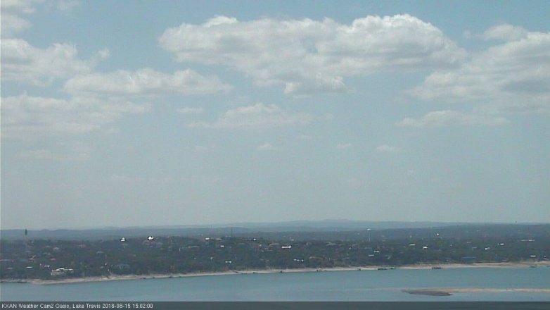 Lake Travis webcam, August 15, 2018 2:05 PM CT