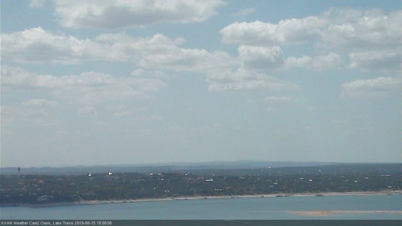Lake Travis webcam, August 15, 2018 2:10 PM CT