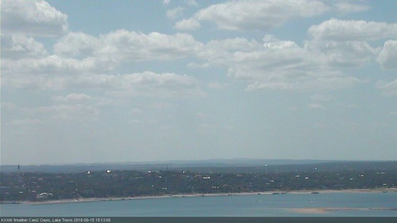 Lake Travis webcam, August 15, 2018 2:15 PM CT