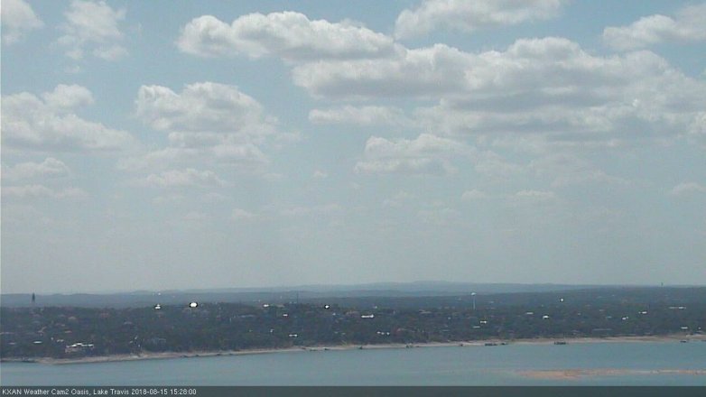 Lake Travis webcam, August 15, 2018 2:30 PM CT