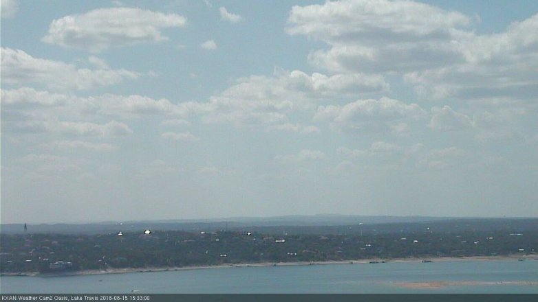 Lake Travis webcam, August 15, 2018 2:35 PM CT