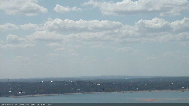 Lake Travis webcam, August 15, 2018 2:45 PM CT
