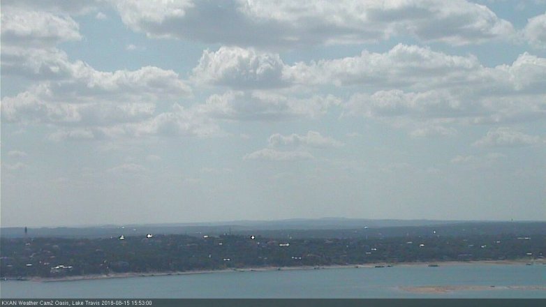 Lake Travis webcam, August 15, 2018 2:55 PM CT