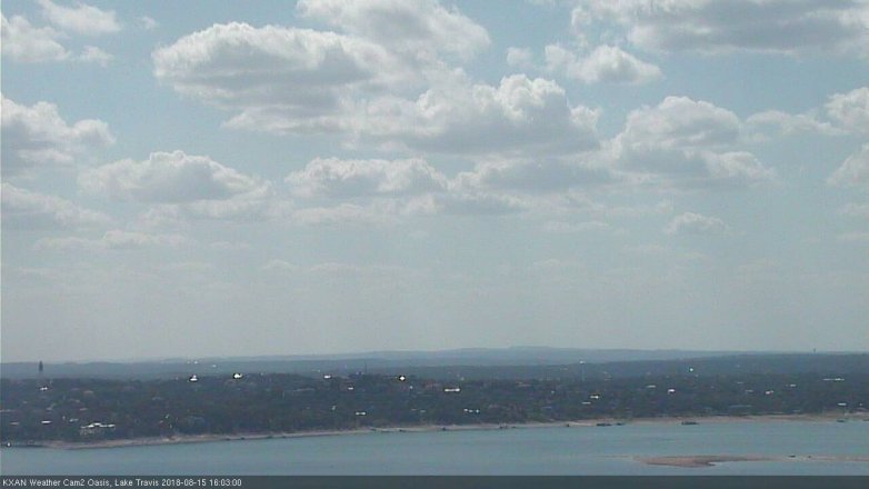 Lake Travis webcam, August 15, 2018 3:05 PM CT