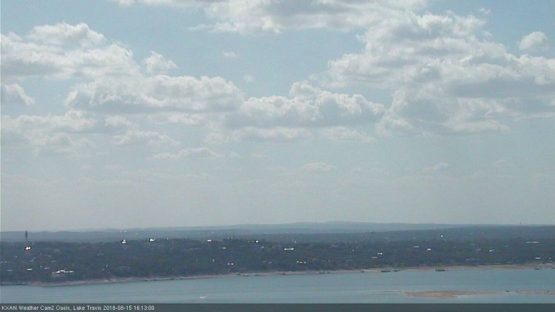 Lake Travis webcam, August 15, 2018 3:15 PM CT