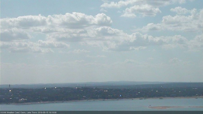 Lake Travis webcam, August 15, 2018 3:20 PM CT