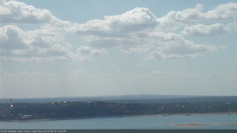 Lake Travis webcam, August 15, 2018 3:25 PM CT