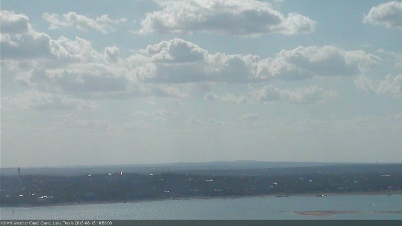 Lake Travis webcam, August 15, 2018 3:55 PM CT