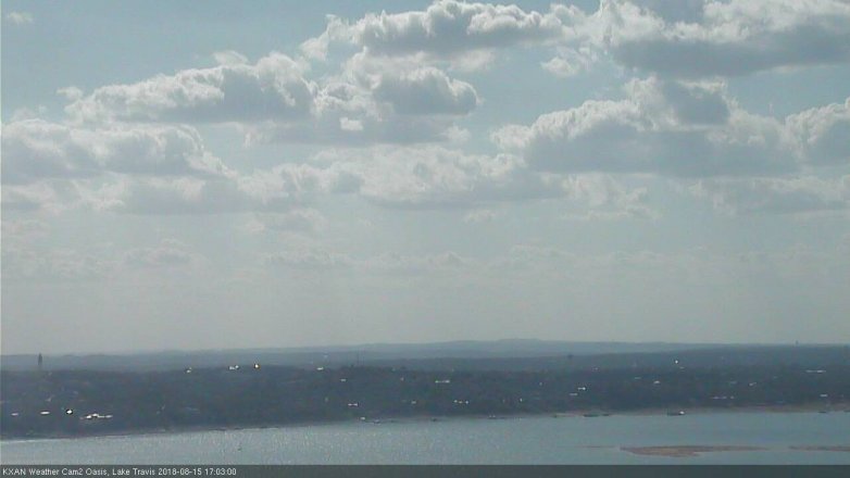 Lake Travis webcam, August 15, 2018 4:05 PM CT