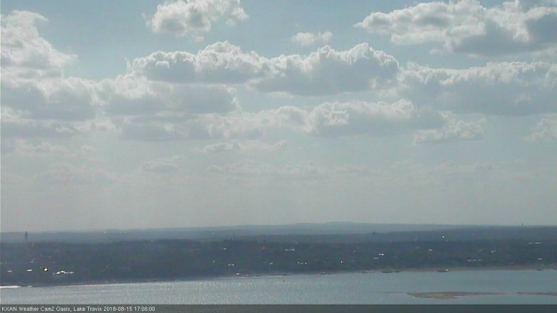 Lake Travis webcam, August 15, 2018 4:10 PM CT