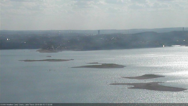 Lake Travis webcam, August 15, 2018 4:35 PM CT
